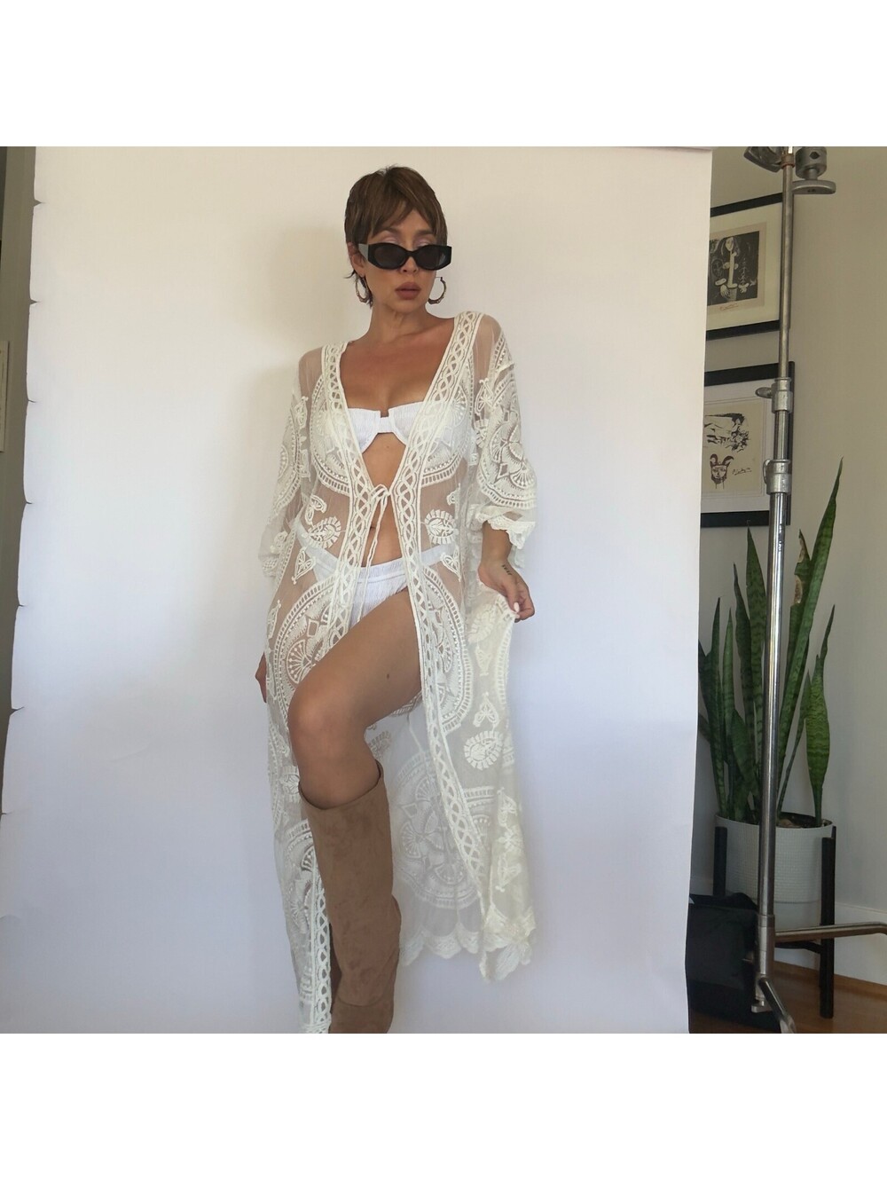 Cream Lace Kimono